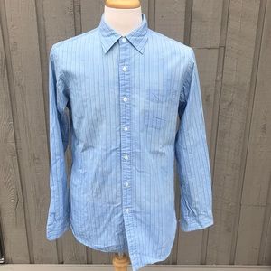 Polo Ralph Lauren Textured Striped Blue Shirt